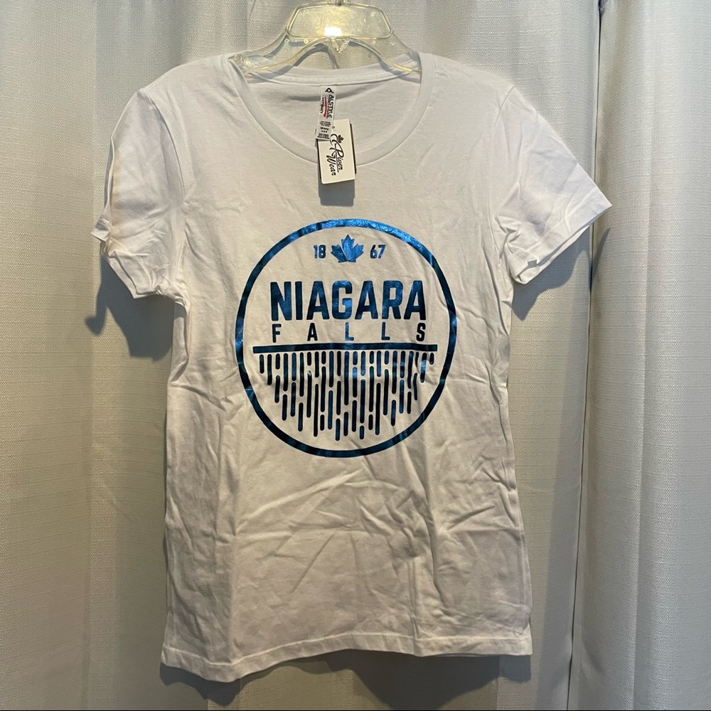 Niagara Falls - Circle Falls Blue Foil T-Shirt